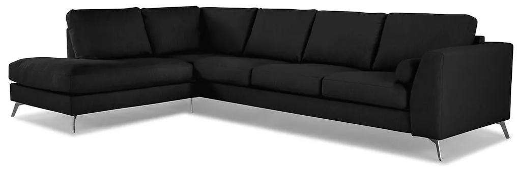 Γωνιακός Καναπές Seattle 178, Ασημί, Μαύρο, 325x213x88cm, Πόδια: Μέταλλο | Epipla1.gr