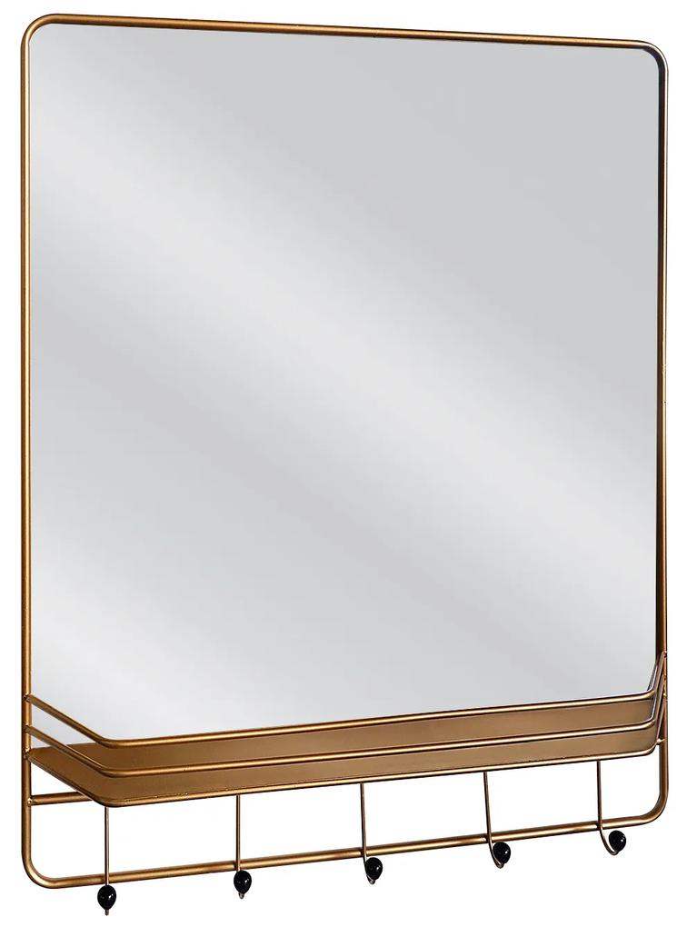 Καθρέπτης Τοίχου ArteLibre Με Κρεμάστρα ELURIN Χρυσό Μέταλλο/Γυαλί 80x15x102cm