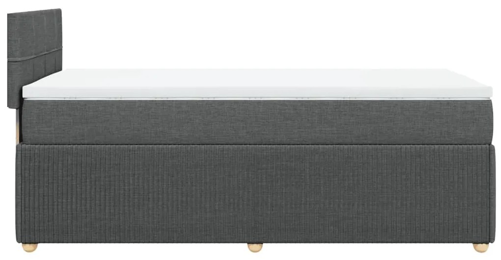 ΚΡΕΒΑΤΙ BOXSPRING ΜΕ ΣΤΡΩΜΑ ΣΚΟΥΡΟ ΓΚΡΙ 90X200 ΕΚ. ΥΦΑΣΜΑΤΙΝΟ 3287340