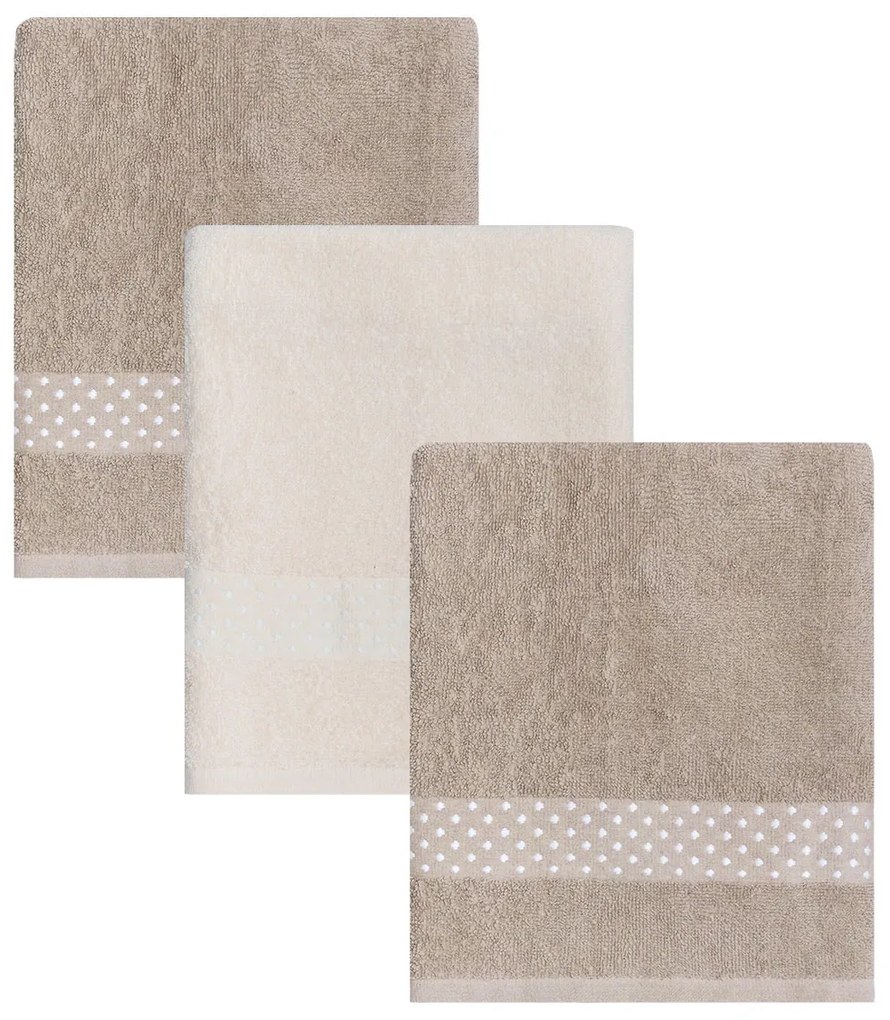 Πετσέτες Προσώπου (Σετ 3τμχ) Kentia Versus Manuel 360gsm Μπεζ