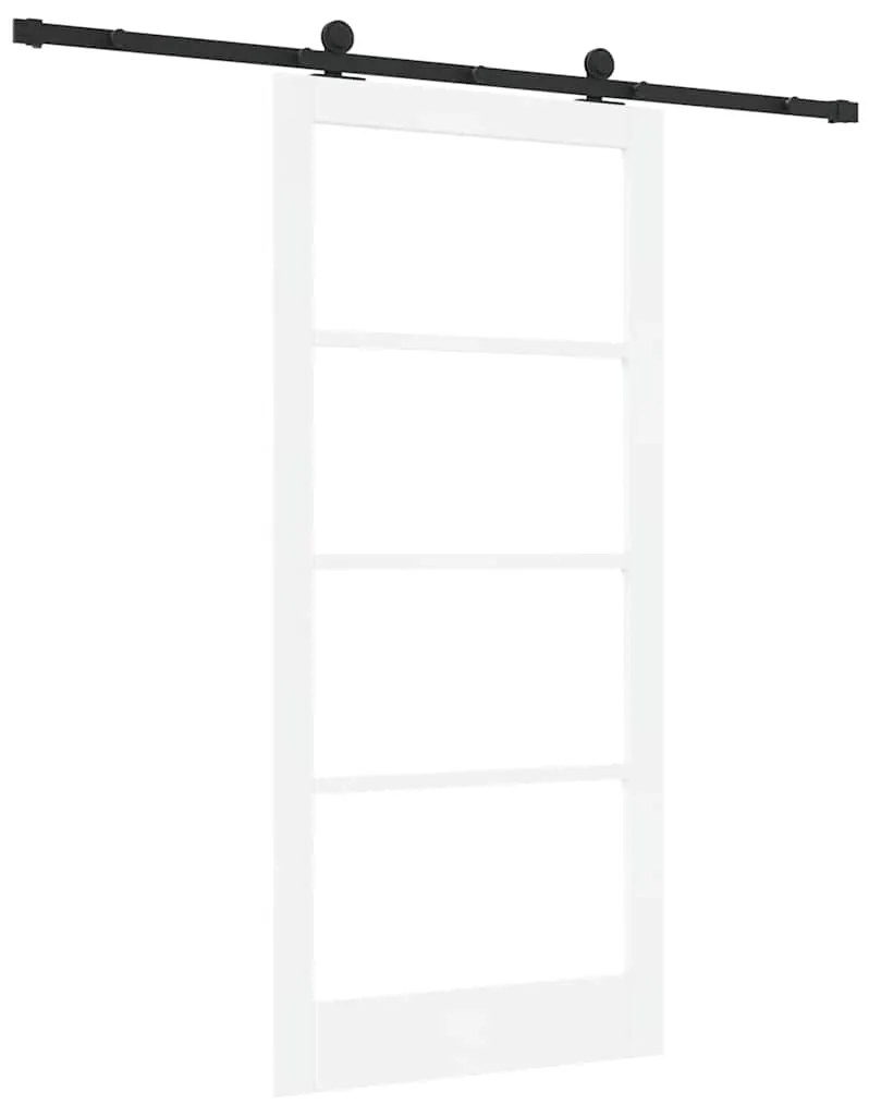 vidaXL Συρόμενη Πόρτα Χειροκίνητος Λευκό 93 x 202 cm Ξύλο και μέταλλο