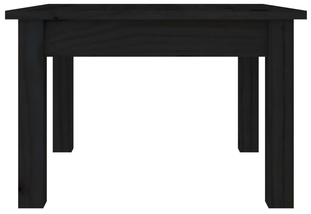 Τραπεζάκι Σαλονιού Μαύρο 45x45x30 εκ. από Μασίφ Ξύλο Πεύκου - Μαύρο