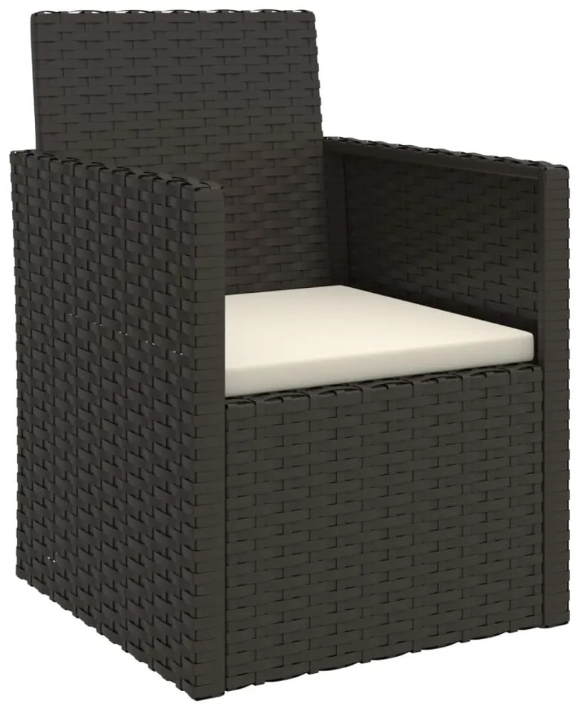 vidaXL Σετ Σαλόνι Εξ. Χώρου 4 τεμ. Μαύρο Συνθετικό Ρατάν με Μαξιλάρια