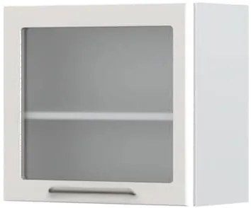 Ντουλάπι κρεμαστό Modena V5-60-1KS με βιτρίνα-Λευκό - Γκρι ανοιχτό