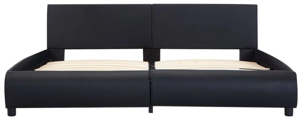vidaXL Πλαίσιο Κρεβατιού με LED Μαύρο 180x200 εκ. από Συνθετικό Δέρμα