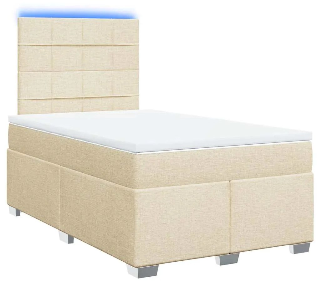 ΚΡΕΒΑΤΙ BOXSPRING ΜΕ ΣΤΡΩΜΑ ΚΡΕΜ 120X200 ΕΚ. ΥΦΑΣΜΑΤΙΝΟ 3292760