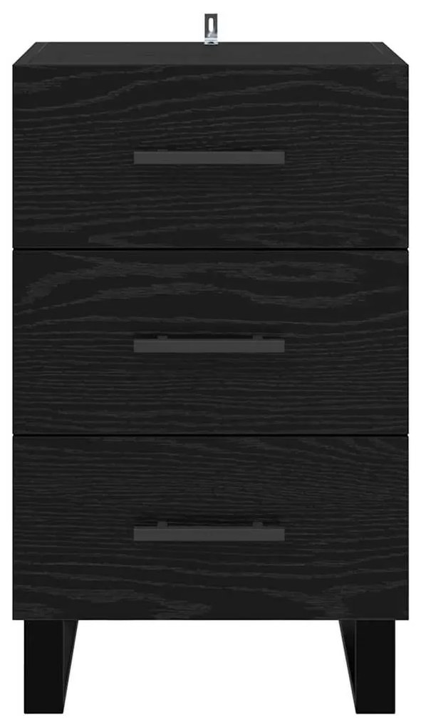 vidaXL Κομοδίνο Μαύρη Οξυά 40 x 40 x 66 εκ. Επεξεργασμένο ξύλο