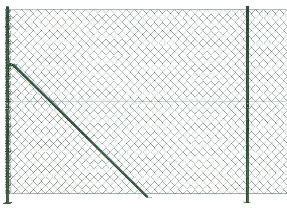 Συρματόπλεγμα Περίφραξης Πράσινο 1,8x10 μ. με Βάσεις Φλάντζα - Πράσινο