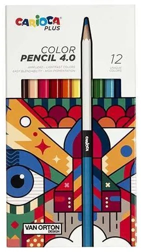 Carioca Plus color ξυλομπογιές Ø 4,0χιλ., 24 χρωμάτων  τμχ.