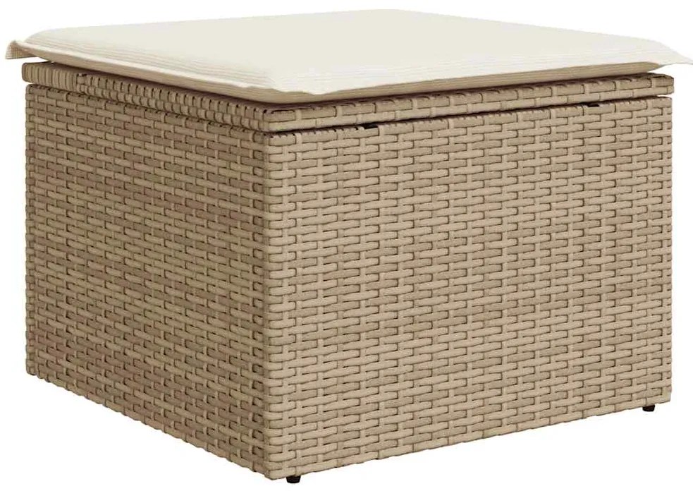 vidaXL Σαλόνι Κήπου Σετ 9 τεμ Μπεζ Συνθετικό Ρατάν με Μαξιλάρια Ακακία