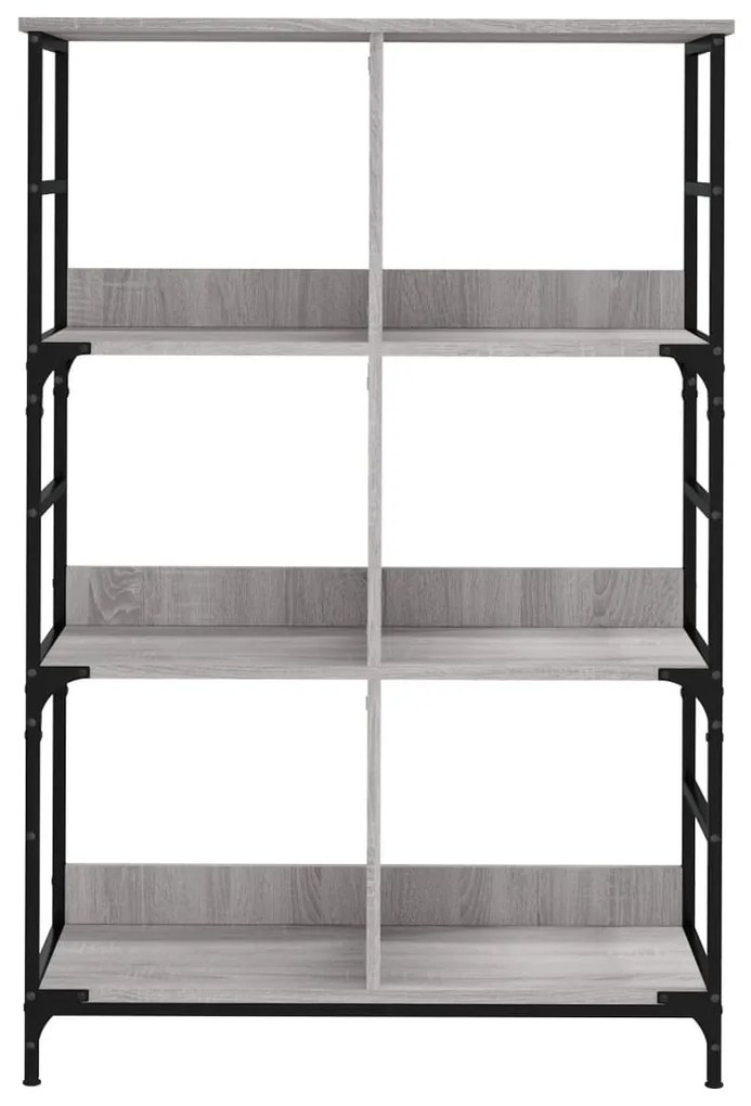 vidaXL Βιβλιοθήκη Γκρι Sonoma 78,5x33x117,5 εκ. Επεξεργασμένο Ξύλο