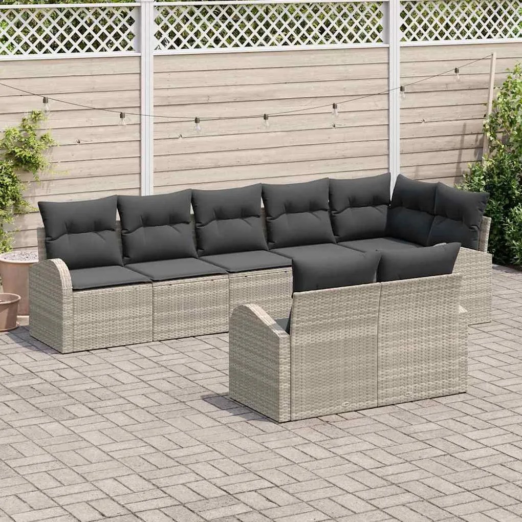 vidaXL Σετ Καναπέ Κήπου 8 pcs 289 x 124 x 85 εκ. Πολυ ράταν