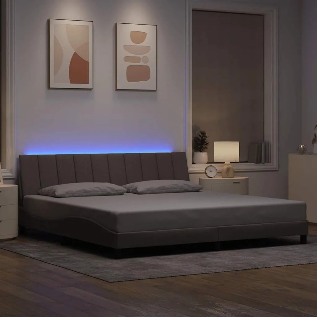 vidaXL Σκελετός Κρεβατιού Χωρίς Στρώμα Taupe 200x200 εκ.Υφασμάτινο