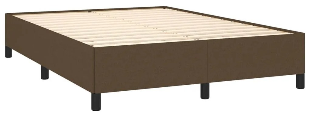 Κρεβάτι Boxspring με Στρώμα Σκούρο Καφέ 140x190 εκ. Υφασμάτινο - Καφέ