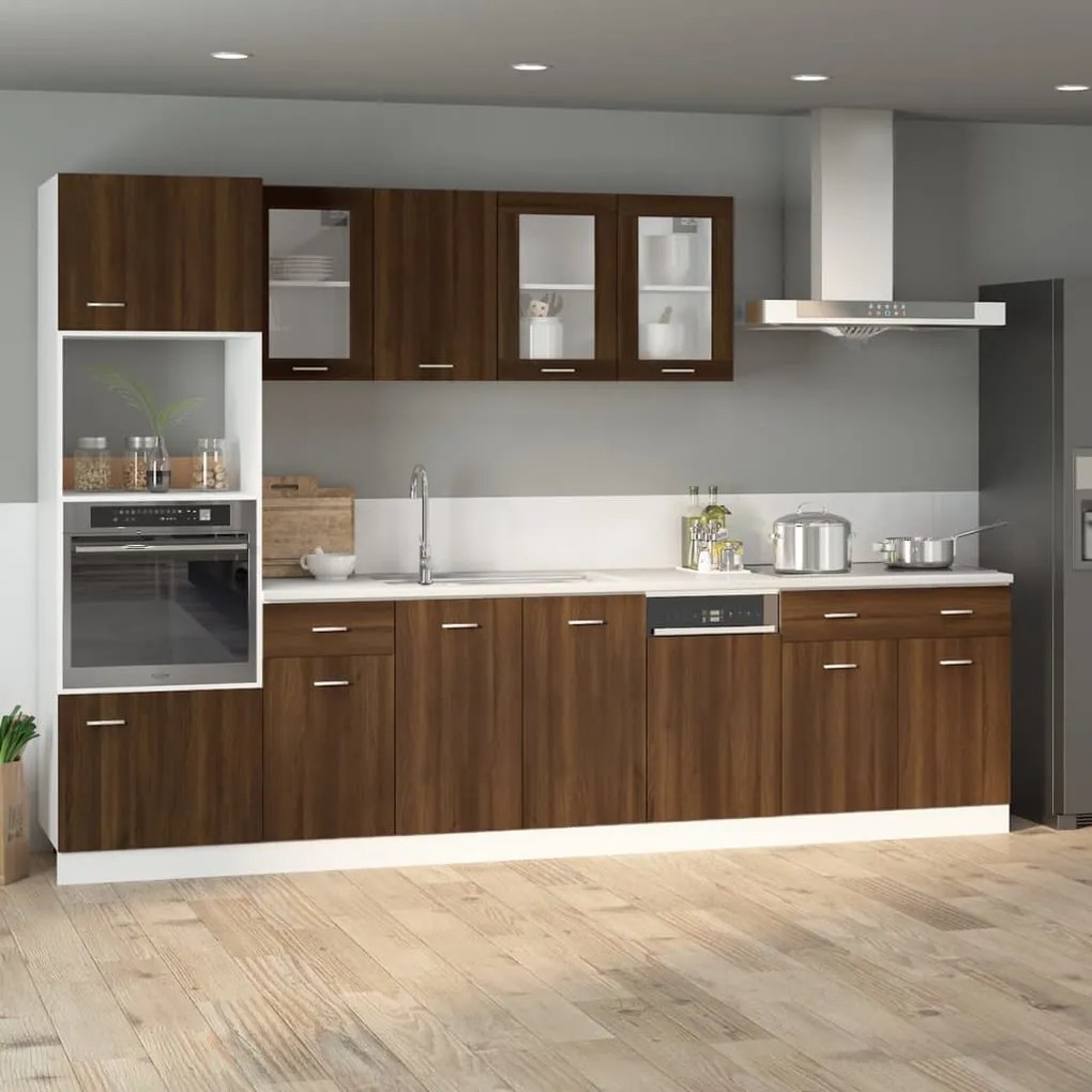 vidaXL Ντουλάπι με Συρτάρια "Lyon" Καφέ Δρυς 40x46x81,5 εκ. από Τεχνητό Ξύλο