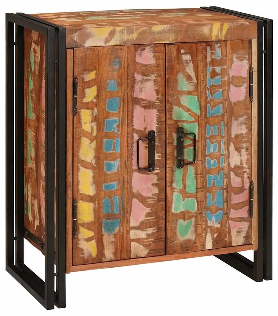 vidaXL Κομοδίνο Πολύχρωμο 38 x 33 x 58 εκ. Μασίφ ανακυκλωμένο ξύλο