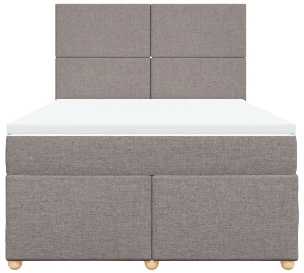 vidaXL Κρεβάτι Boxspring με Στρώμα Taupe 140x190 εκ. Υφασμάτινο