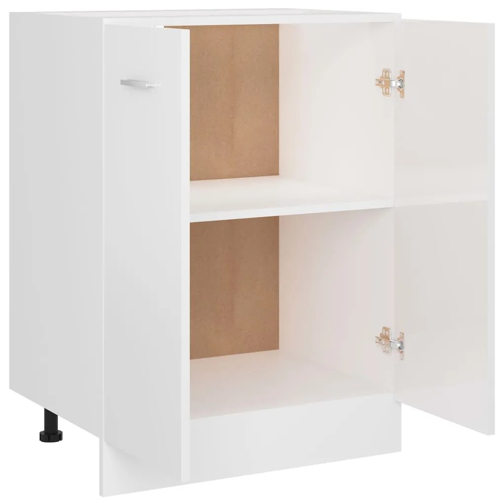 vidaXL Ντουλάπι Δαπέδου Γυαλιστερό Λευκό 60x46x81,5 εκ. Επεξ. Ξύλο