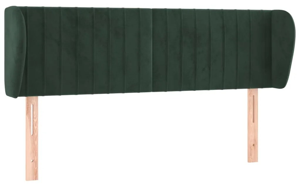 Κεφαλάρι με Πτερύγια Σκούρο Πράσινο 147x23x78/88 εκ. Βελούδινο 3117433