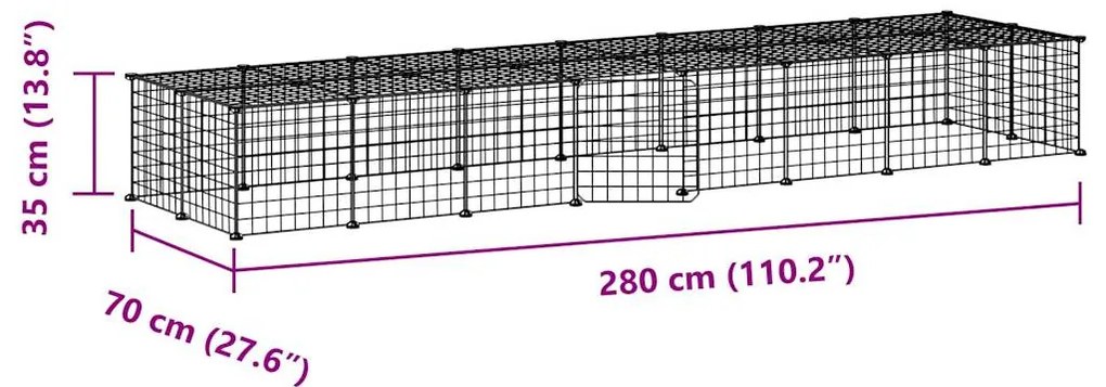 vidaXL Κλουβί Κατοικίδιων με 36 Πάνελ + Πόρτα Μαύρο 35 x 35εκ Ατσάλινο