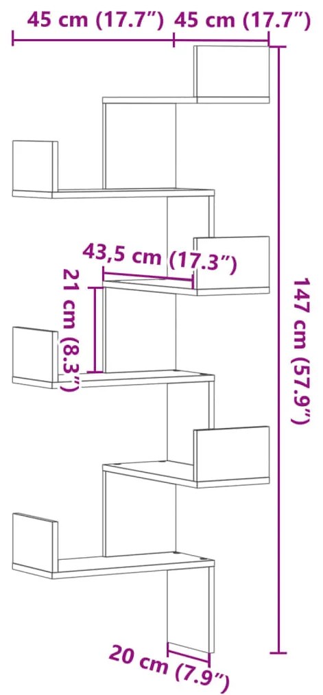 ΓΩΝΙΑΚΗ ΡΑΦΙΕΡΑ ΤΟΙΧΟΥ ΓΚΡΙ ΣΚΥΡ. 45X45X147 ΕΚ. ΜΟΡΙΟΣΑΝΙΔΑ 852639