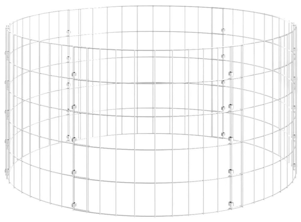 vidaXL Συρματοκιβώτιο-Γλάστρα Στύλος Κυκλική Ø100x50 εκ. Γαλβ. Χάλυβας