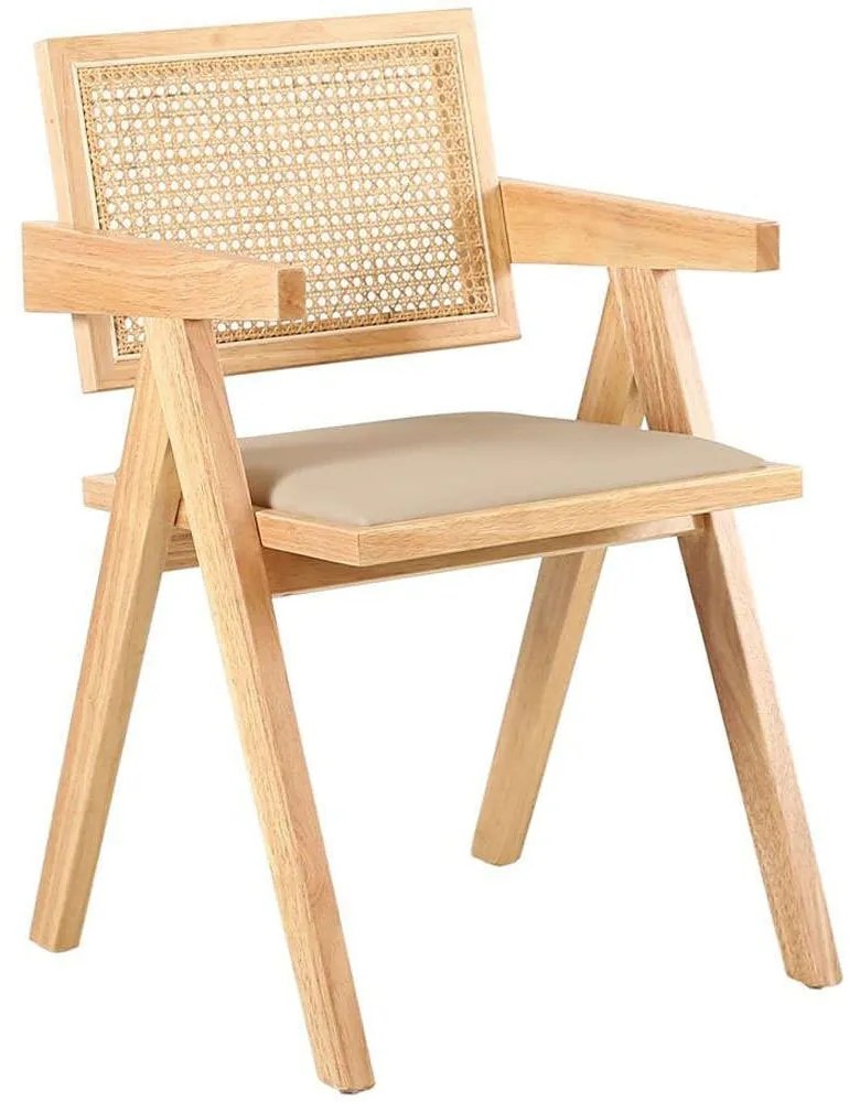 Καρέκλα Samurai 03-1083 50x50x80cm Natural Rattan,Ξύλο
