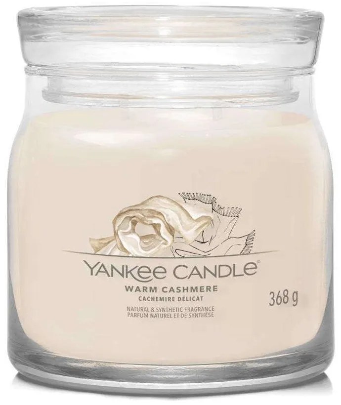 Αρωματικό Κερί Signature Warm Cashmere Medium 1701390E 9,3x11,4cm White Yankee Candle