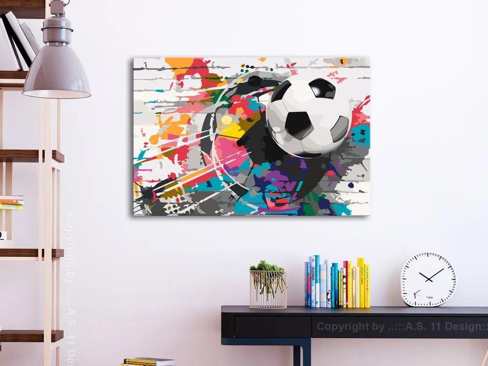 Ζωγραφική με αριθμούς για ποδοσφαιριστή - Πολύχρωμη μπάλα - 60x40