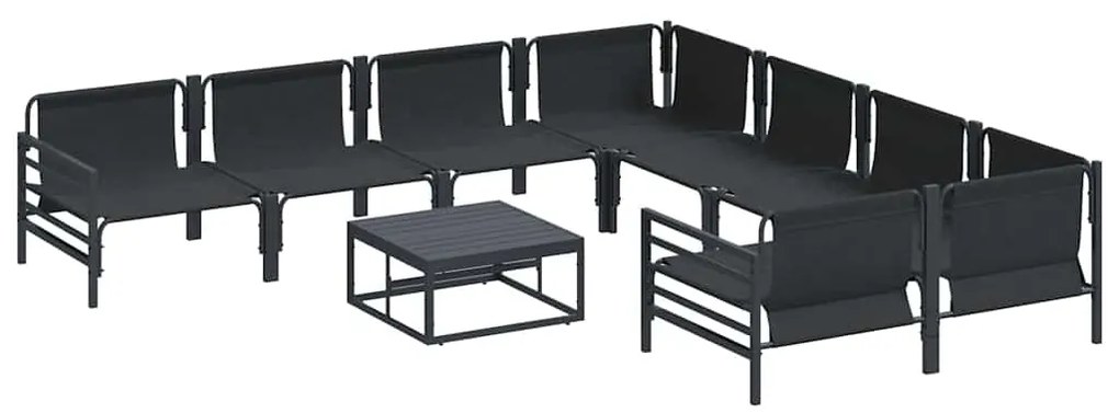 vidaXL Σετ Καναπέ Κήπου 9 pcs Ανθρακί Ατσάλι