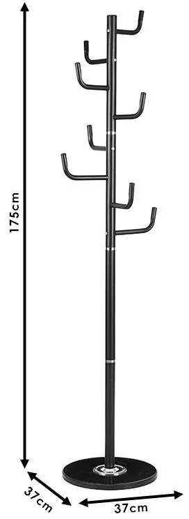 Καλόγερος ρούχων Lorenda μέταλλο μαύρο Φ37x175εκ 37x37x175 εκ.