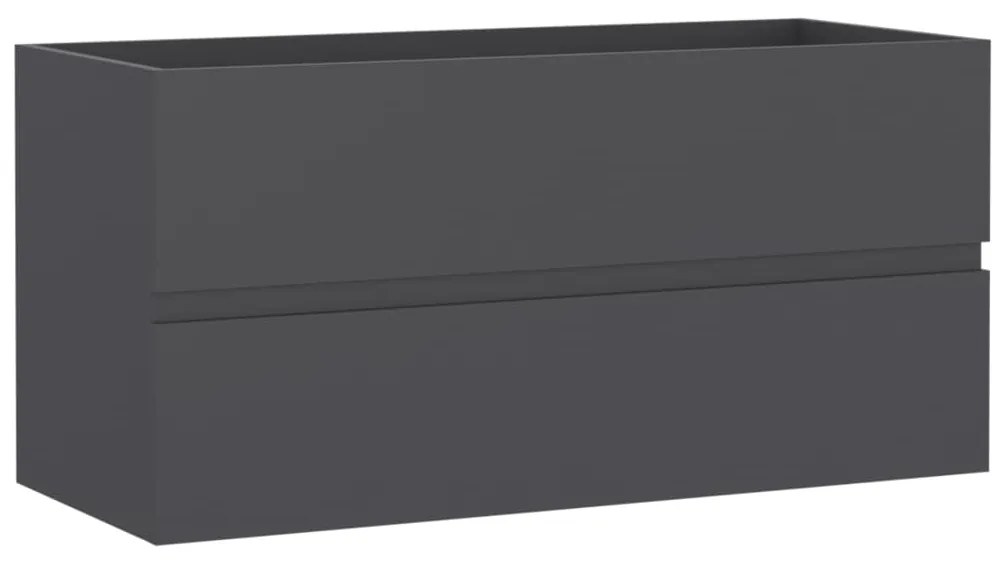 vidaXL Ντουλάπι Νιπτήρα Γκρι 90 x 38,5 x 45 εκ. από Μοριοσανίδα