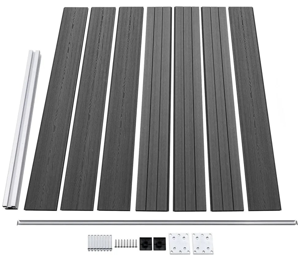 vidaXL Σετ Πάνελ Περίφραξης Μαύρο 872 x 146 εκ. από WPC