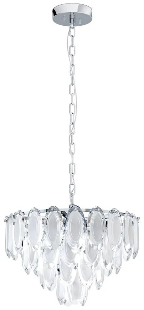 Φωτιστικό Οροφής 39721 Carvario E14/7 Chrome Eglo Metal, Glass