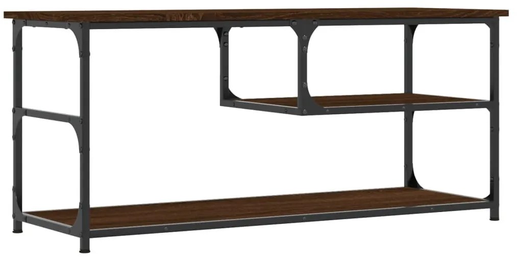 vidaXL Έπιπλο Τηλεόρασης Καφέ Δρυς 103x38x46,5 εκ Επεξ. Ξύλο & Ατσάλι