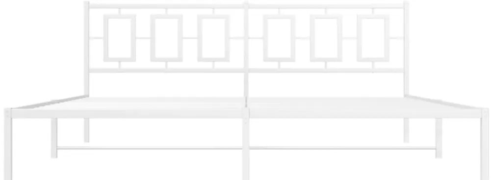vidaXL Πλαίσιο Κρεβατιού με Κεφαλάρι Λευκό 193 x 203 εκ. Μεταλλικό