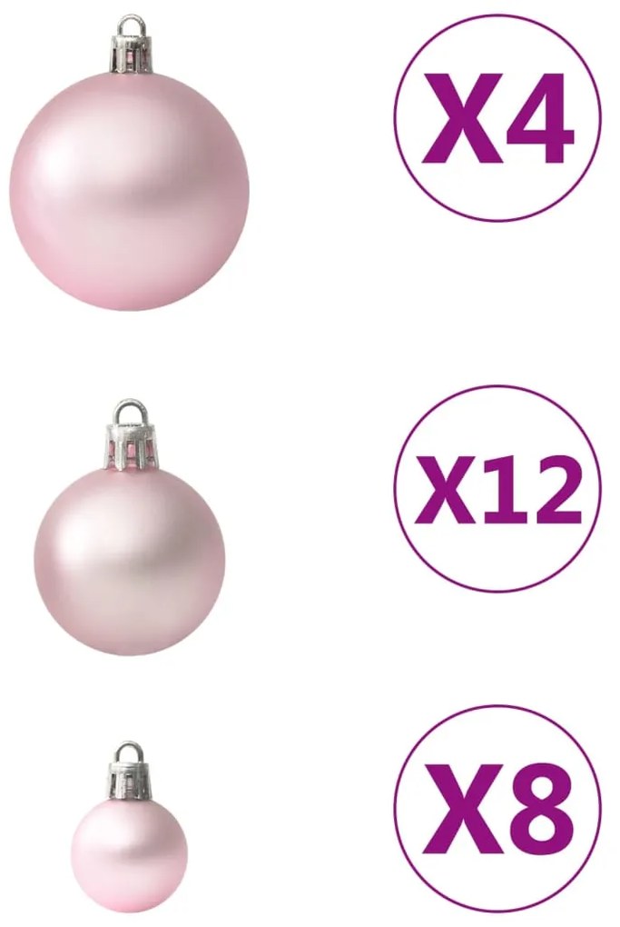 vidaXL Χριστουγεννιάτικες Μπάλες Σετ 100 Τεμαχίων Ροζ