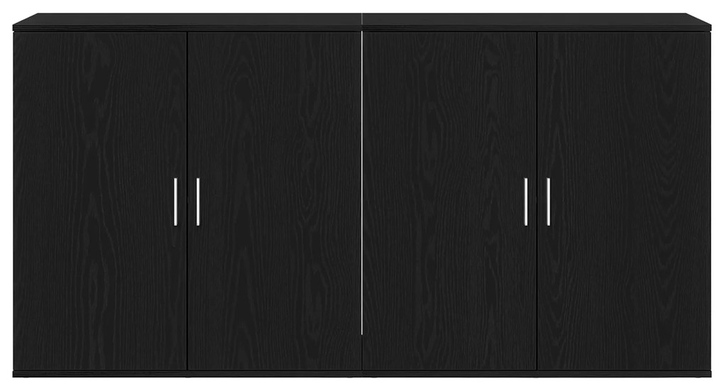 vidaXL Μπουφέδες 2 τεμάχια Μαύρος Δρύς 79x38x80 εκ Επεξεργασμένο Ξύλο