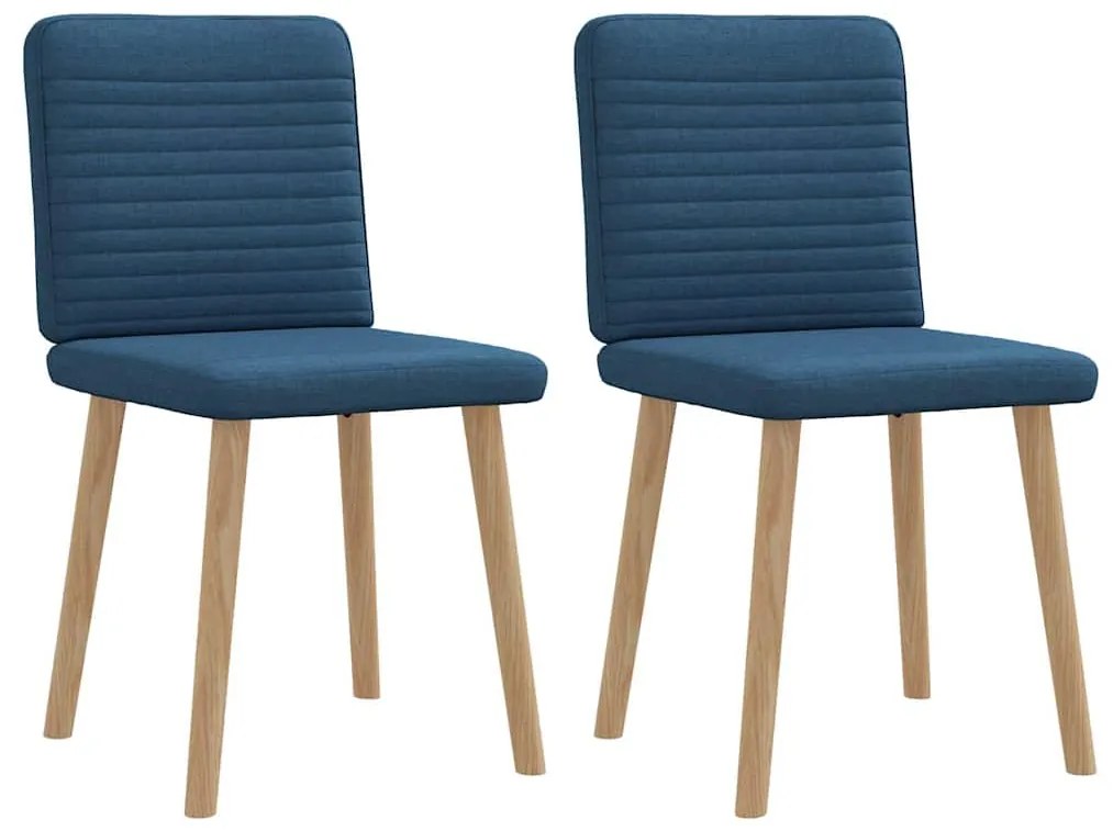 vidaXL Καρέκλες Τραπεζαρίας 2 τεμ. Μπλε Υφασμάτινες