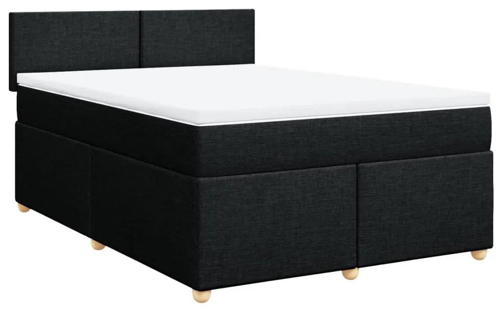 ΚΡΕΒΑΤΙ BOXSPRING ΜΕ ΣΤΡΩΜΑ ΜΑΥΡΟ 140X200 ΕΚ. ΥΦΑΣΜΑΤΙΝΟ 3286698