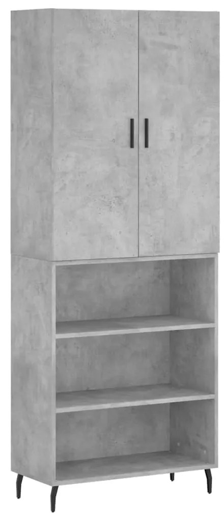 vidaXL Ντουλάπι Γκρι Σκυροδέματος 69,5x34x180 εκ. Επεξεργασμένο Ξύλο