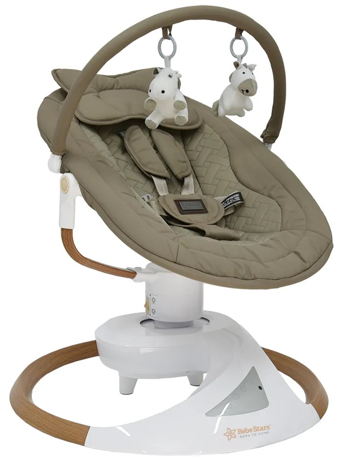 Ηλεκτρικό Ρηλάξ Με Μουσική (0+ Μηνών/Έως 9kg) Bebe Stars Snuggle Natural Beige 256-182