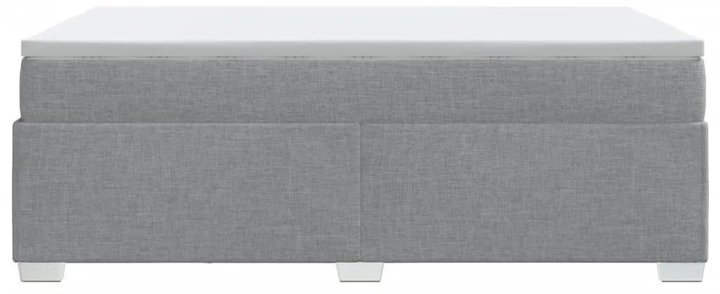 Κρεβάτι Boxspring με Στρώμα Ανοιχτό Γκρι 120x200 εκ. Υφασμάτινο - Γκρι