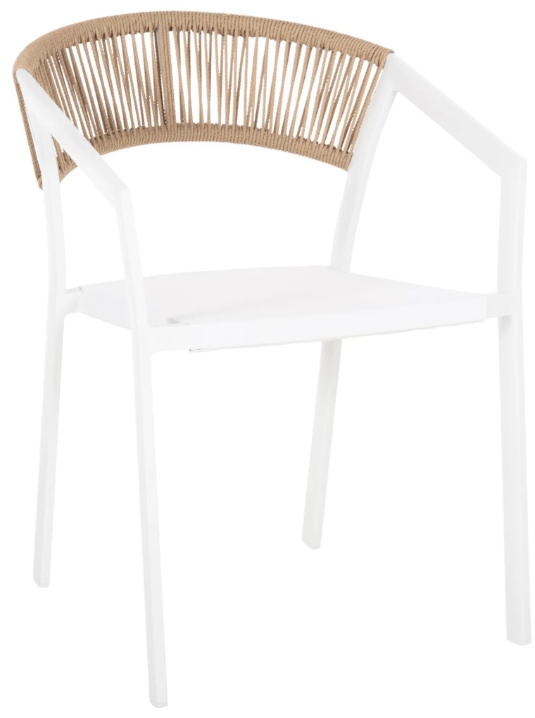 ΠΟΛΥΘΡΟΝΑ ΑΛΟΥΜΙΝΙΟΥ MIRI HM5891.22 ΛΕΥΚΟΣ ΣΚΕΛΕΤΟΣ&TEXTLINE-ΜΠΕΖ RATTAN 57x63x82Υεκ.