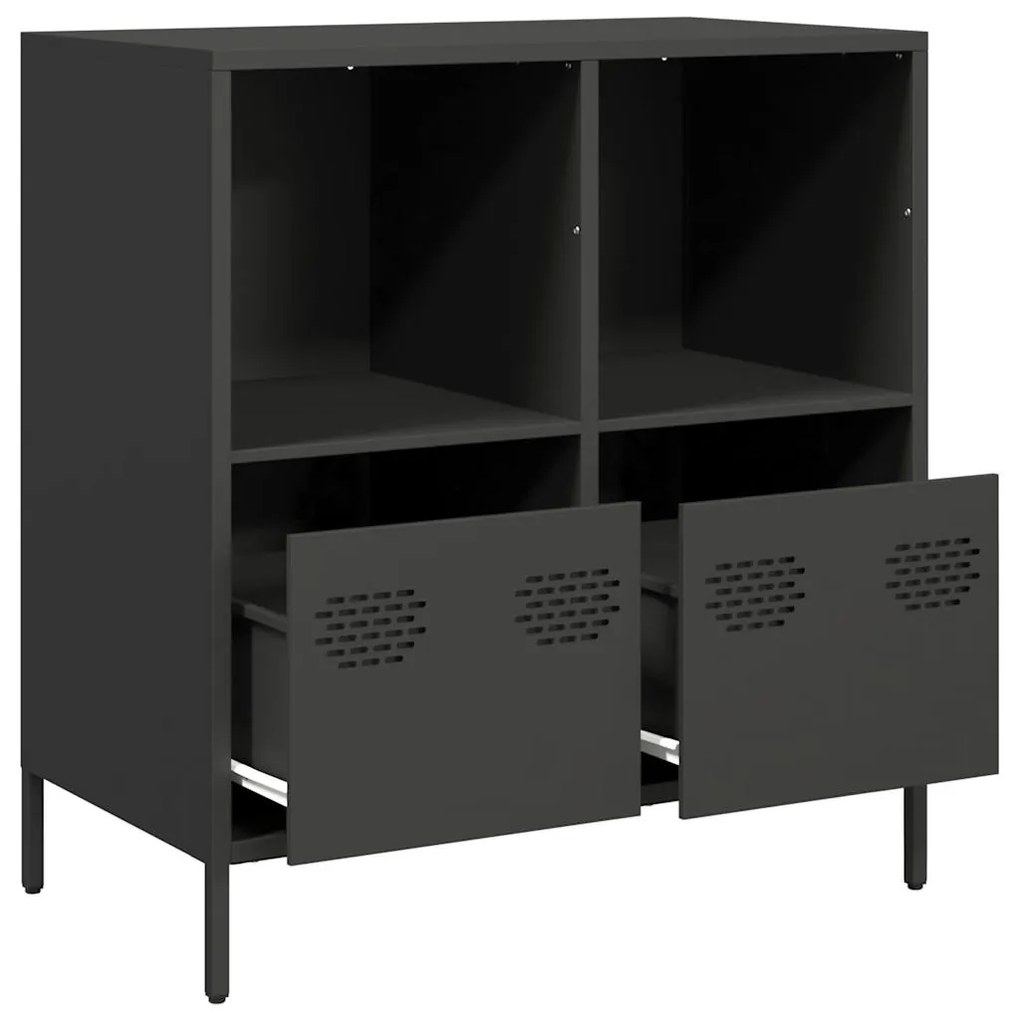 vidaXL Ντουλάπι Μαύρο 68x39x73,5 εκ. από Χάλυβα Ψυχρής Έλασης
