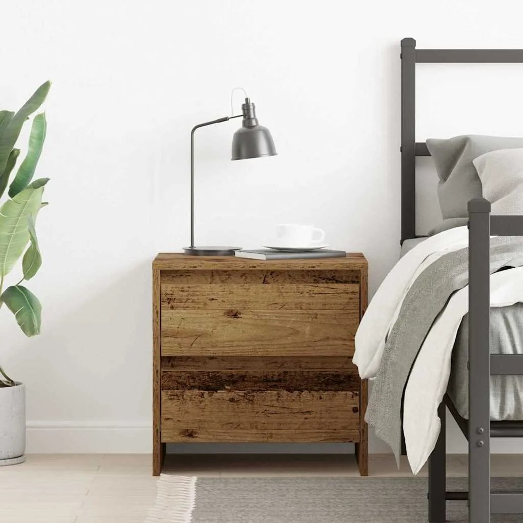 vidaXL Κομοδίνο Παλαιό ξύλο 45 x 34 x 44.5 εκ Επεξεργασμένο ξύλο
