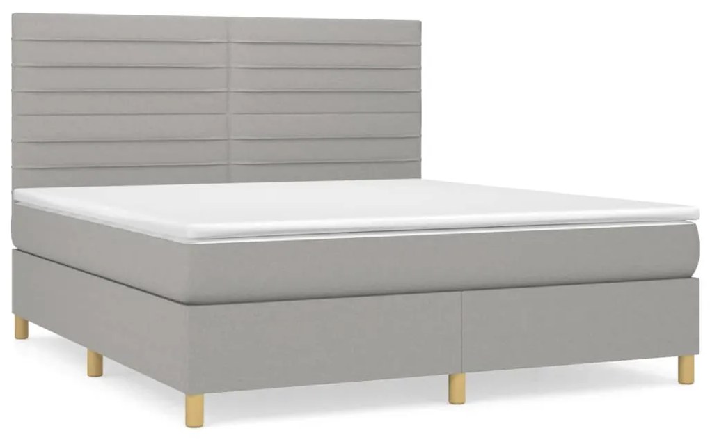 vidaXL Κρεβάτι Boxspring με Στρώμα Αν. Πράσινο 160x200εκ Υφασμάτινο