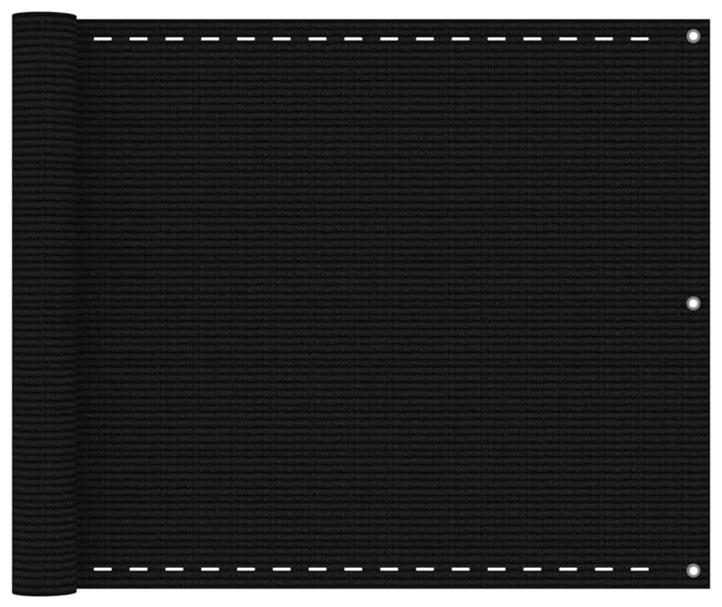Διαχωριστικό Βεράντας Μαύρο 75x400 εκ. από HDPE