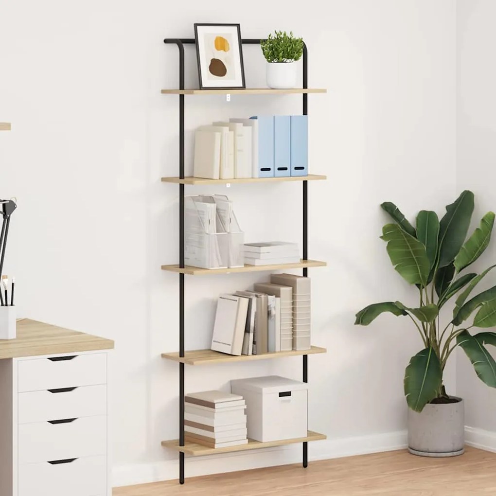 vidaXL Ράφι Βιβλίων Sonoma Δρυς 60 x 24 x 168 εκ. Επεξεργασμένο ξύλο