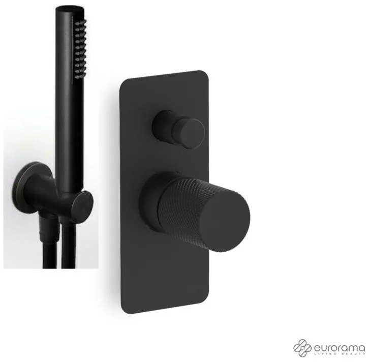 Eurorama Eletta Tecno Black Matt Μίκτης Εντοιχισμού 2 εξόδων με Εκτροπέα+Παροχή νερού